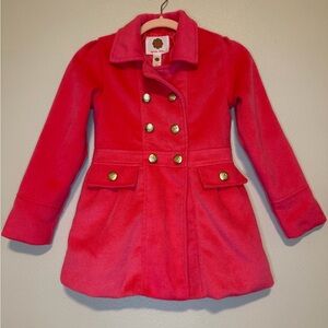 Total Girl Double-Breasted Hot Pink Pea Coat